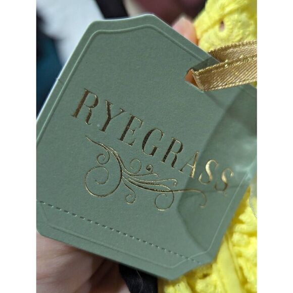 Ryegrass S Women's Yellow Eyelet Lace Blouse NWT - Picture 5 of 7